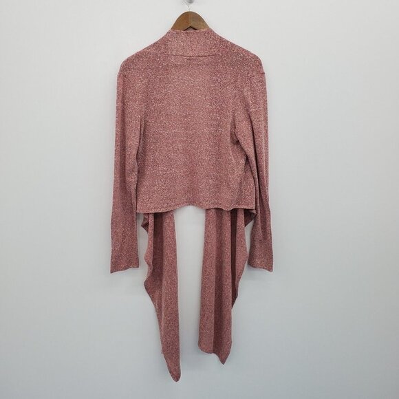 Open Front Pink Cardigan Sweater Womens Size M Waterfall Lightweight Career - Picture 4 of 14